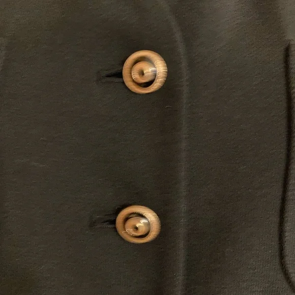 Jones Wear Black Pantsuit with Gold Buttons Mud Century Inspired 80s Powersuit - Picture 7 of 13